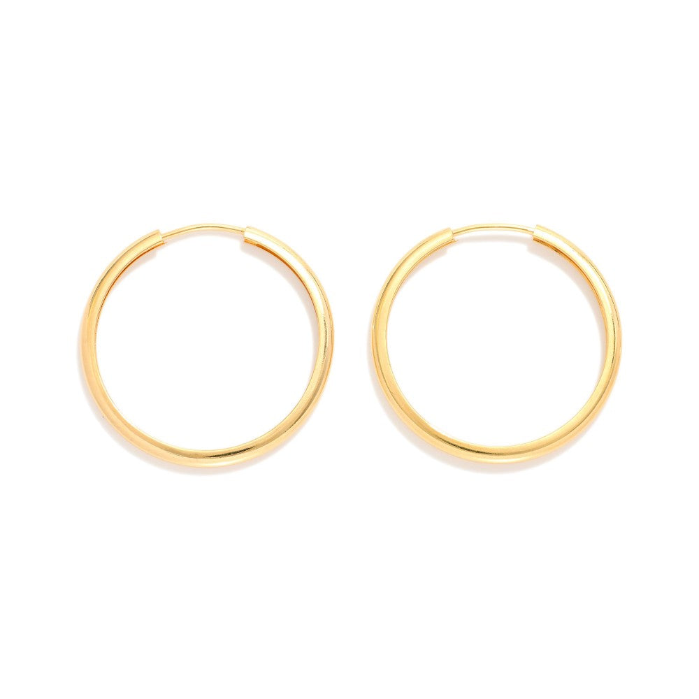 Metal Tone Endless Hoop Earrings