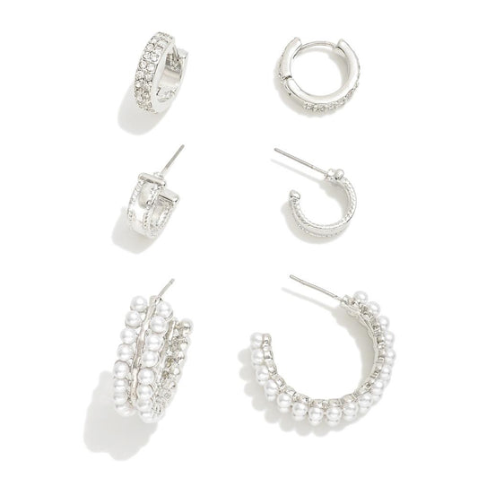 Huggie Hoop Earrings Set