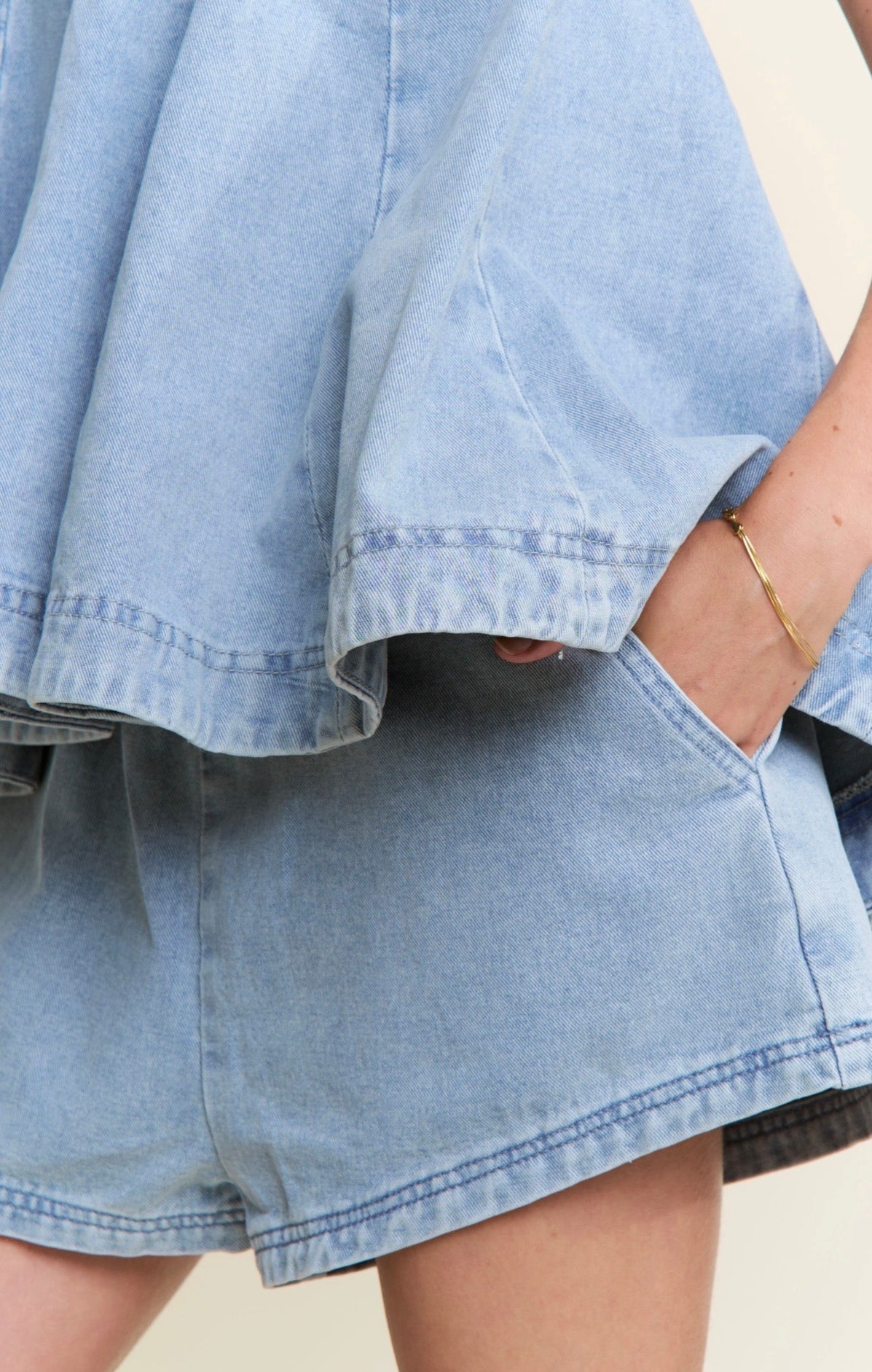 Denim Top and Short Set