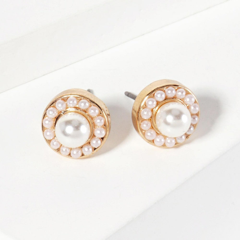 Rhinestone Stud with Mini Crystal Earrings