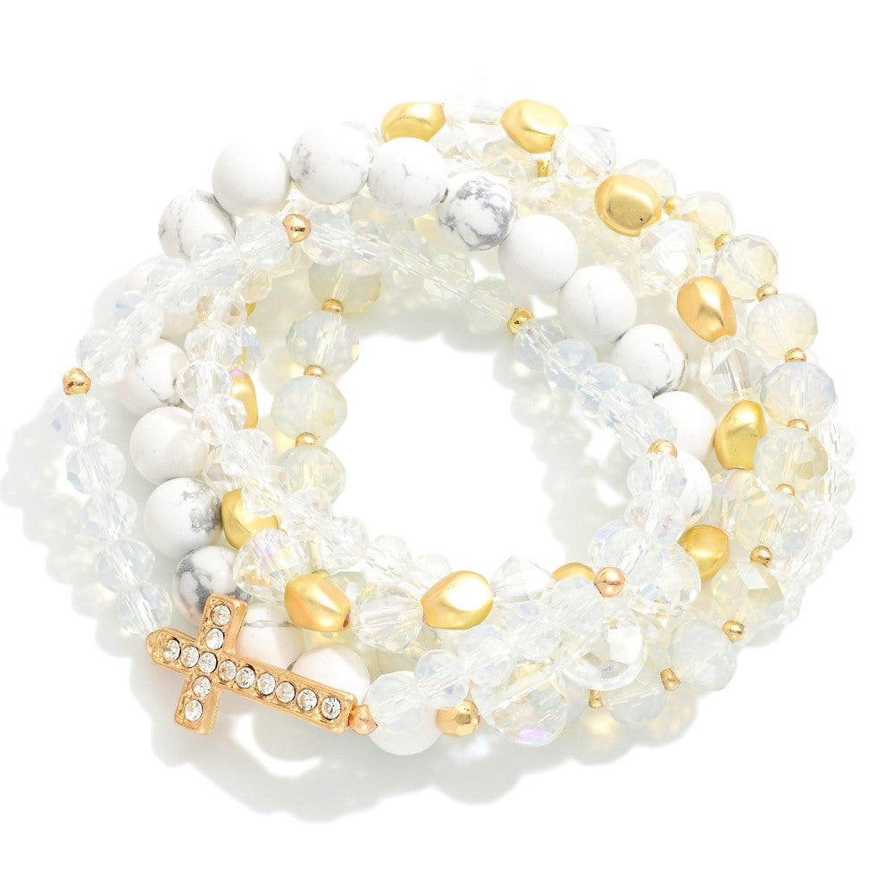 Rhinestone Cross Bracelet