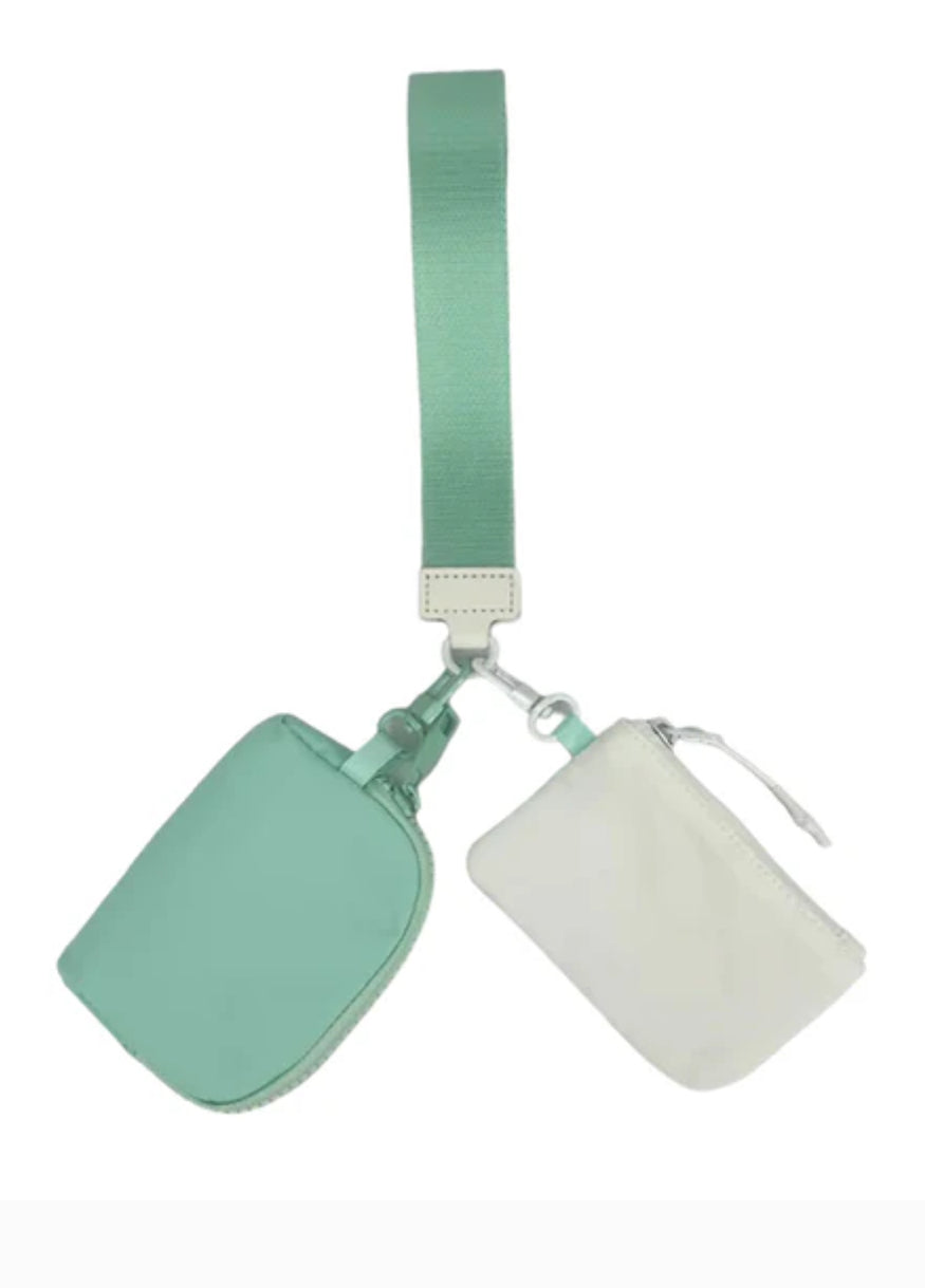 Double Pouch Wristlet Key Chain