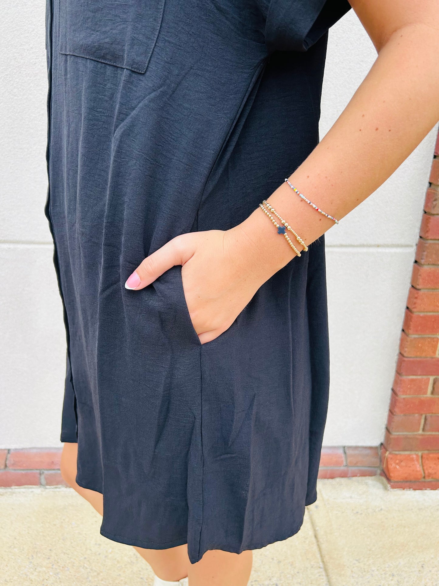 Drop Shoulder Shirt Dress