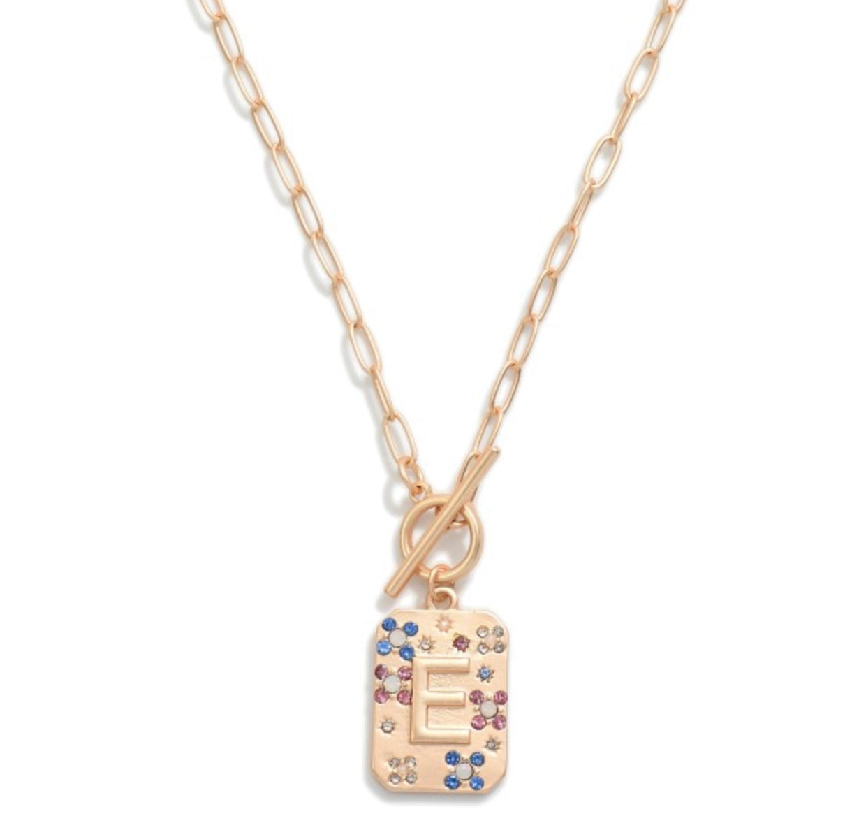 Gold T-Bar Initial Necklace