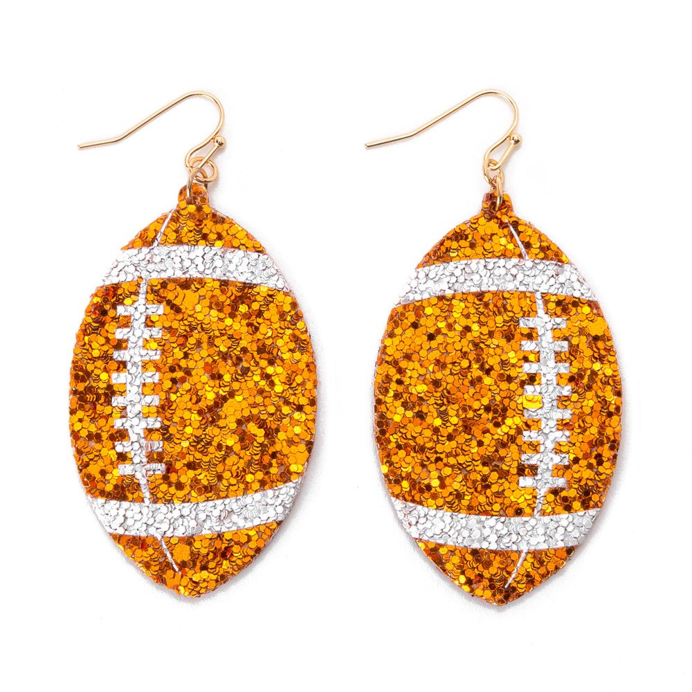 Glitter Football Drop Earrings