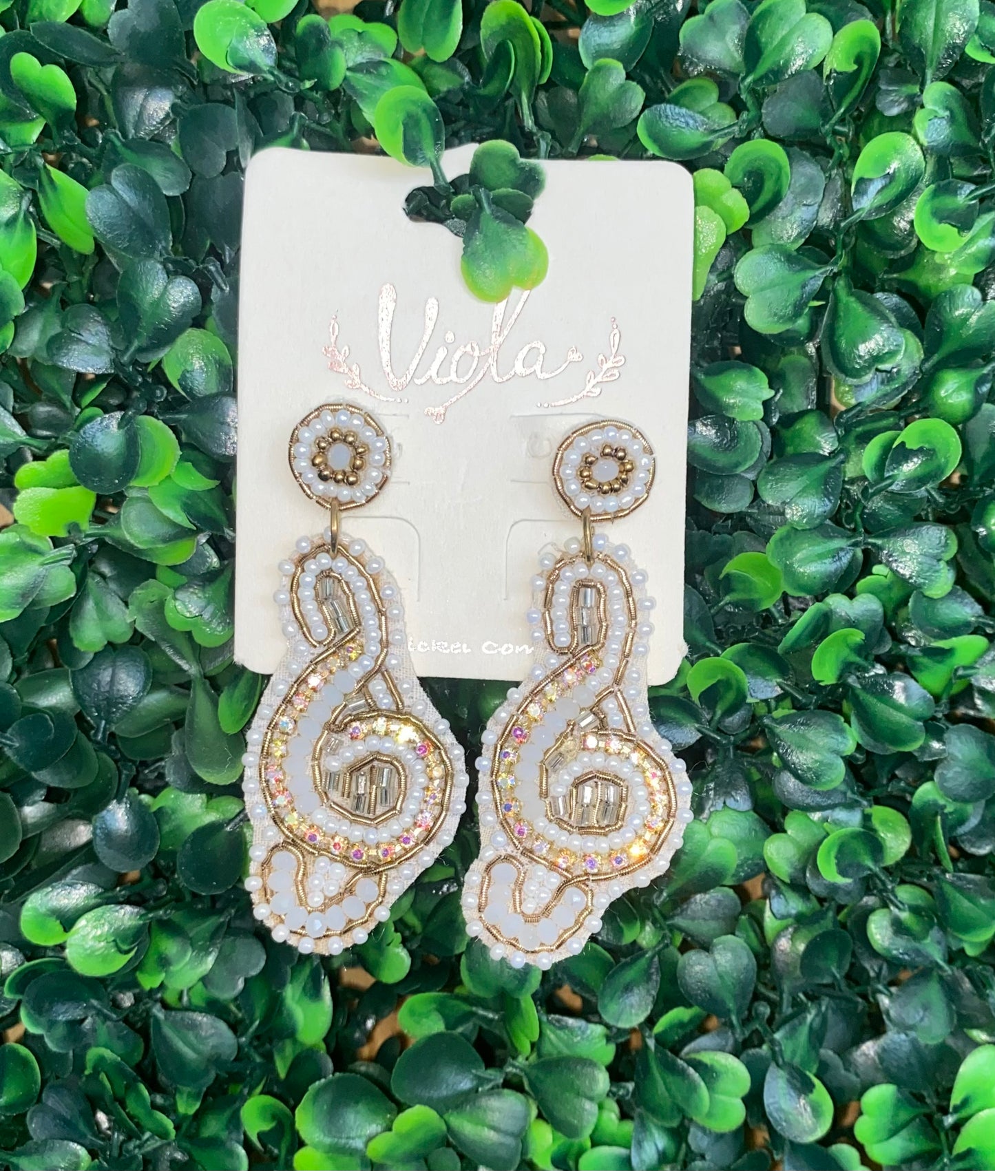 Beaded Music Note Earrings