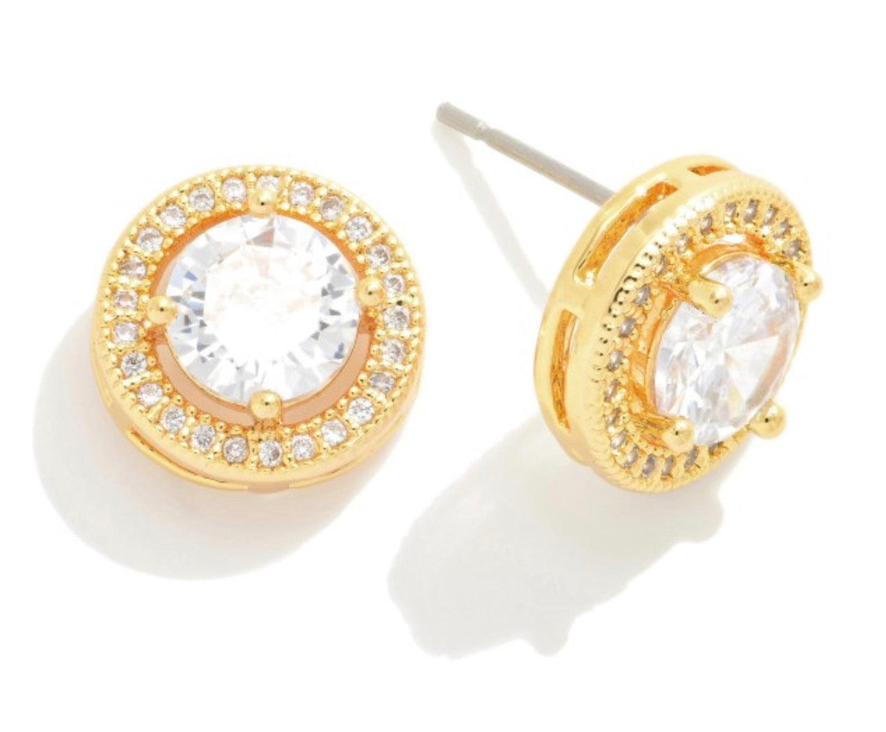 Gold Rhinestone Stud Earrings
