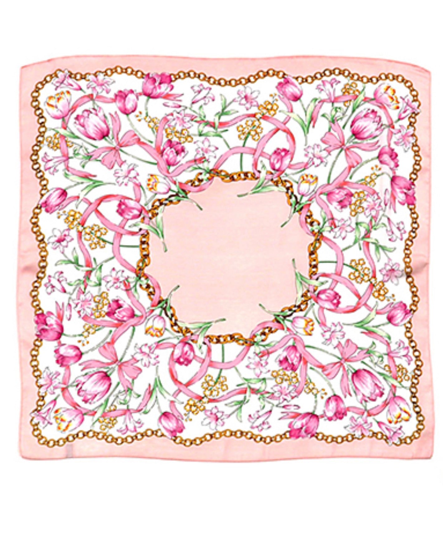 Floral & Chain Print Silky Bandana