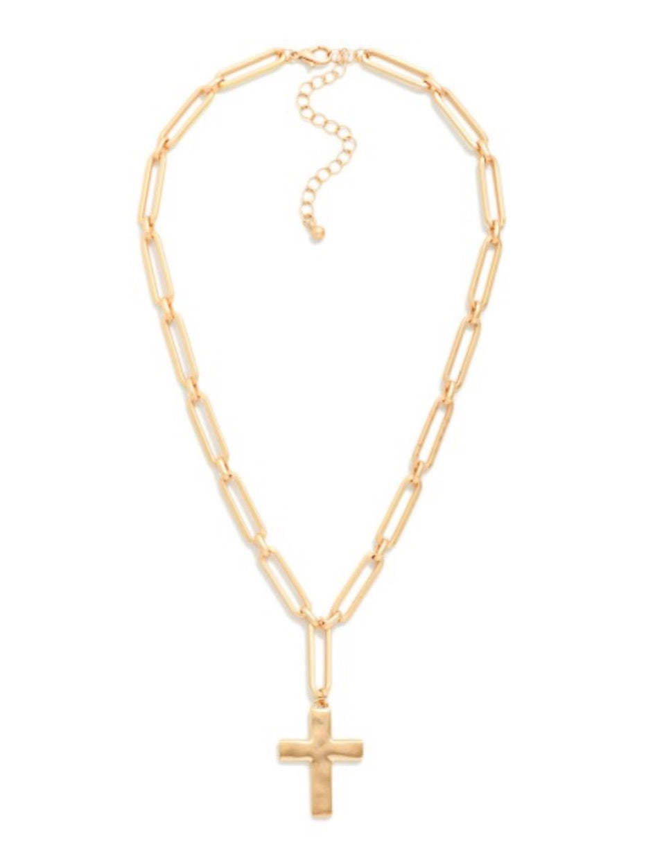 Matte Cross Pendant Necklace
