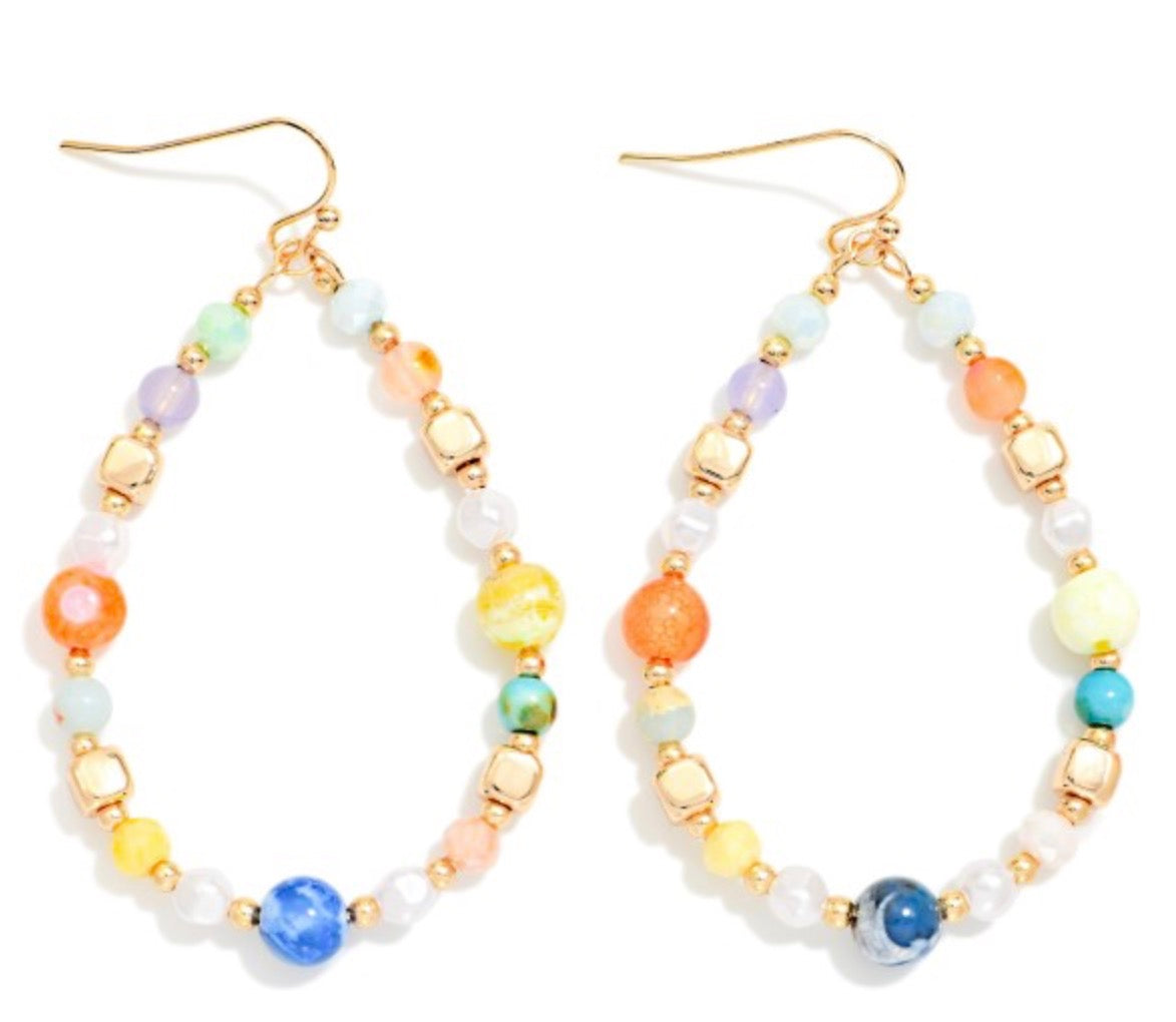 Marble Stone Teardrop Earrings
