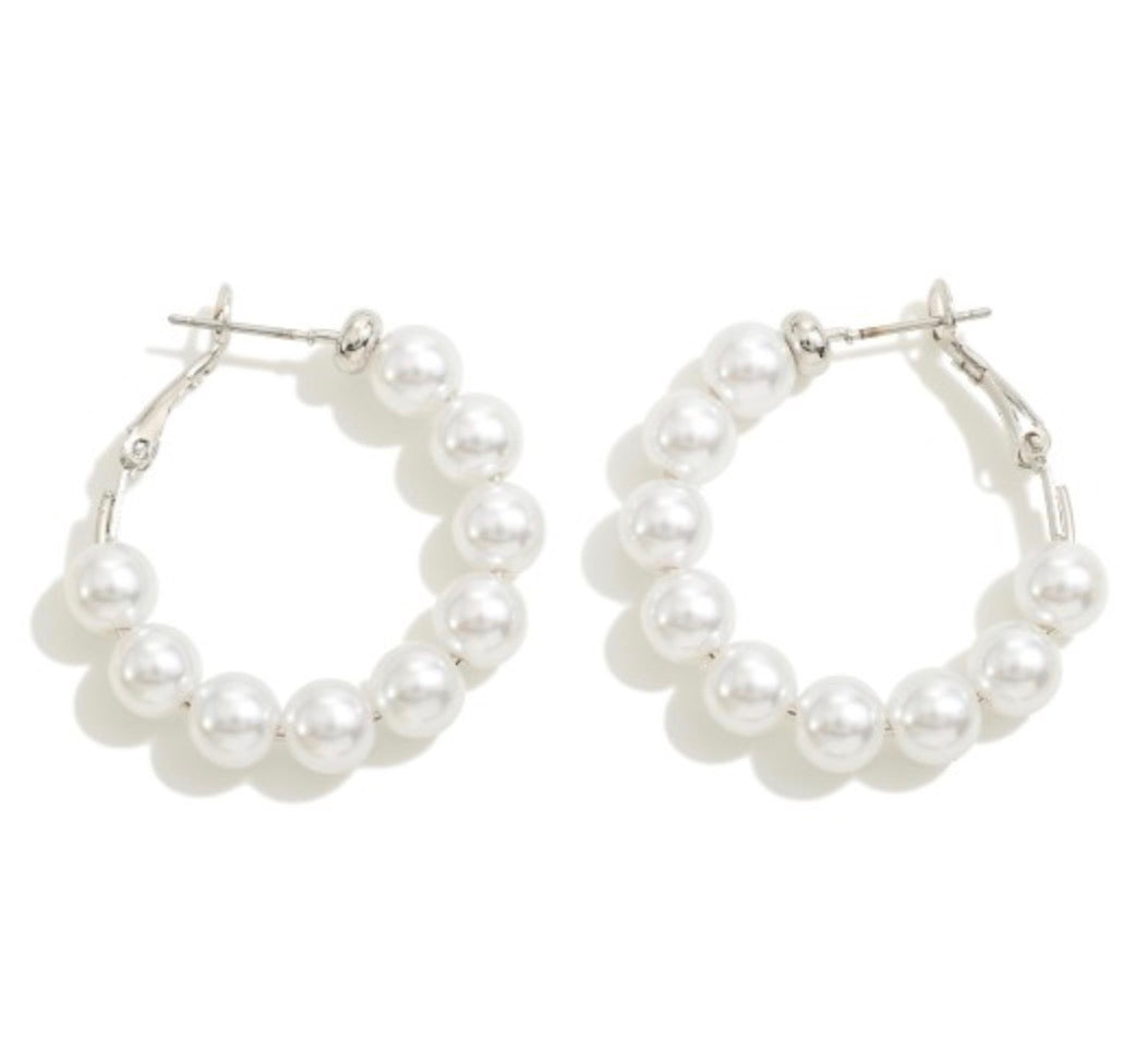 Pearl Hoop Earrings