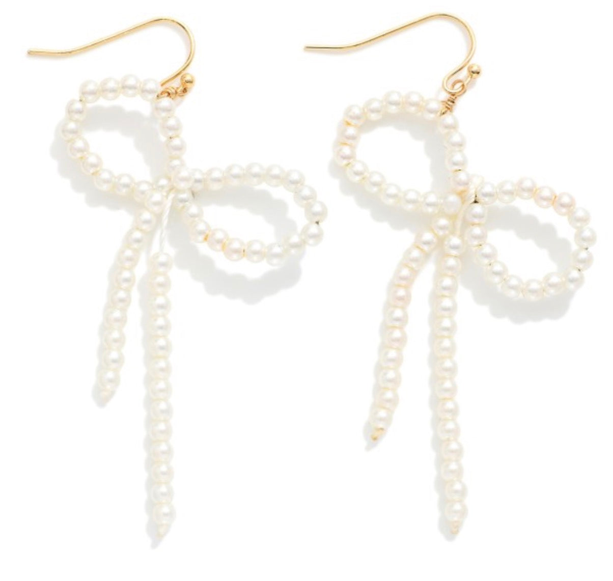 Pearl Bow Drop Earrings