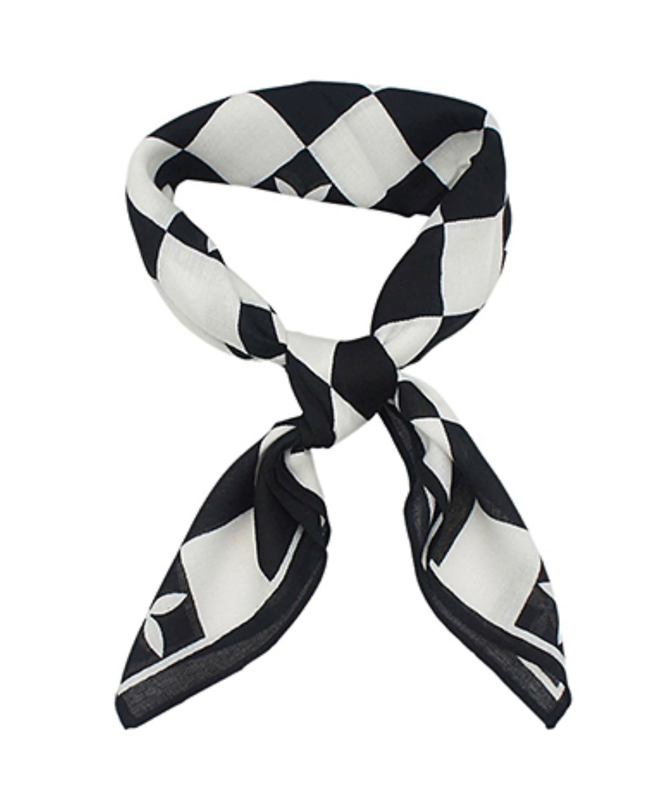 Quatrefoil & Checkered Print Bandana
