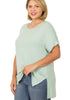 Plus SS Boat Neck Top
