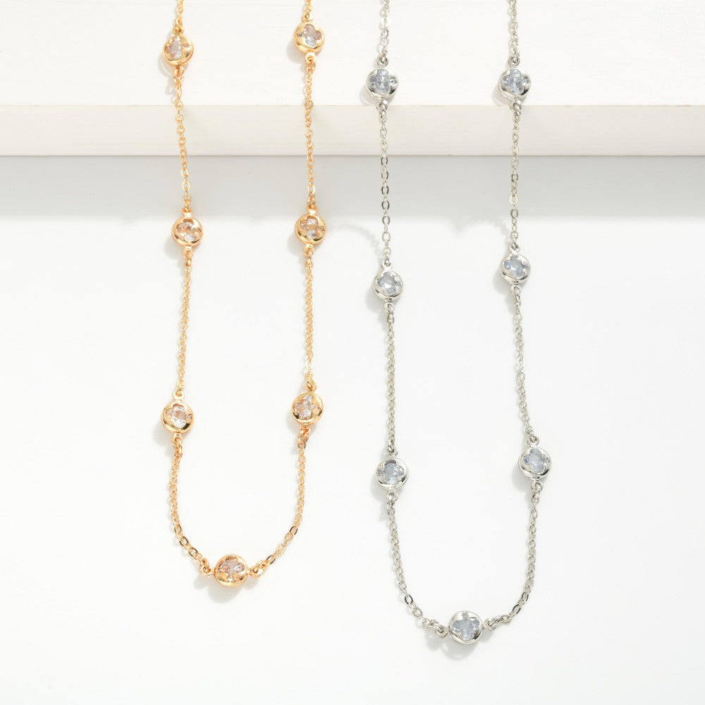 Chain Link Rhinestone Necklace