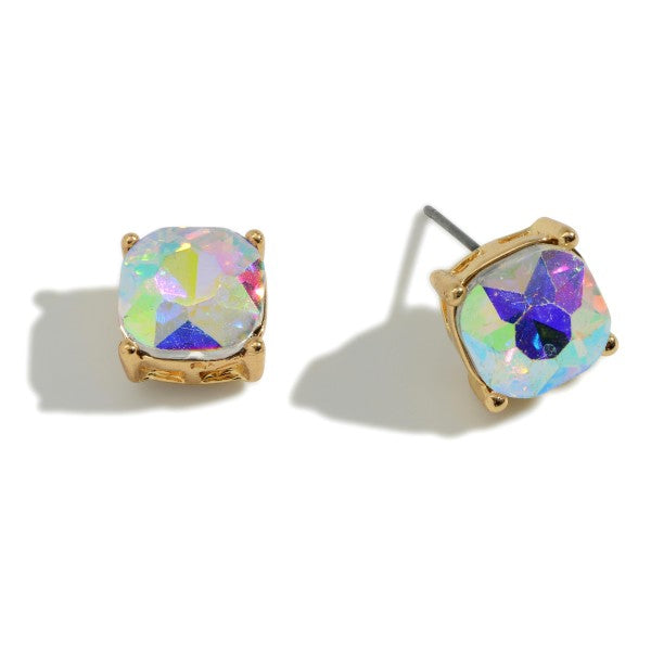 Iridescent Rhinestone Earrings