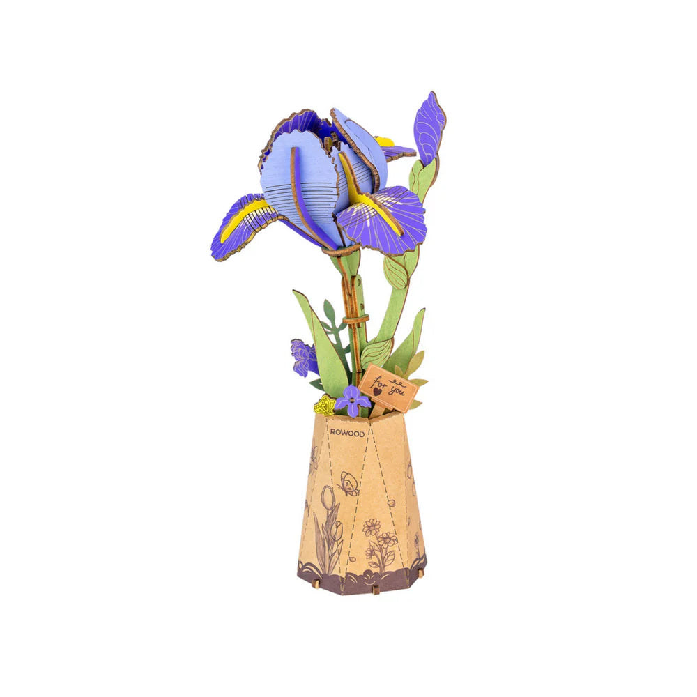 Wooden Puzzle: Purple Iris