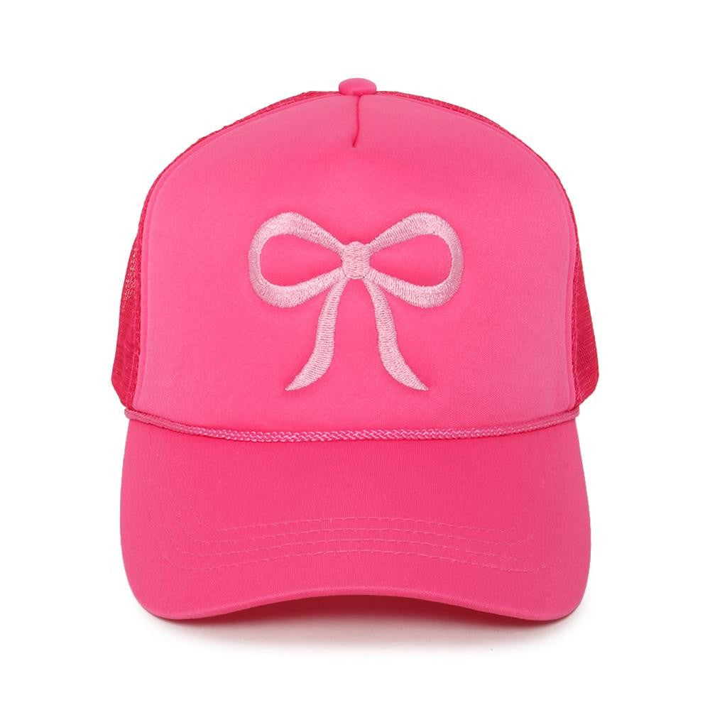 Embroidered Bow Trucker Hat