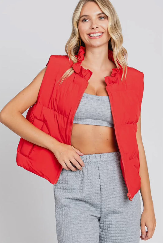 Plus- Mock Neck Puffer Vest