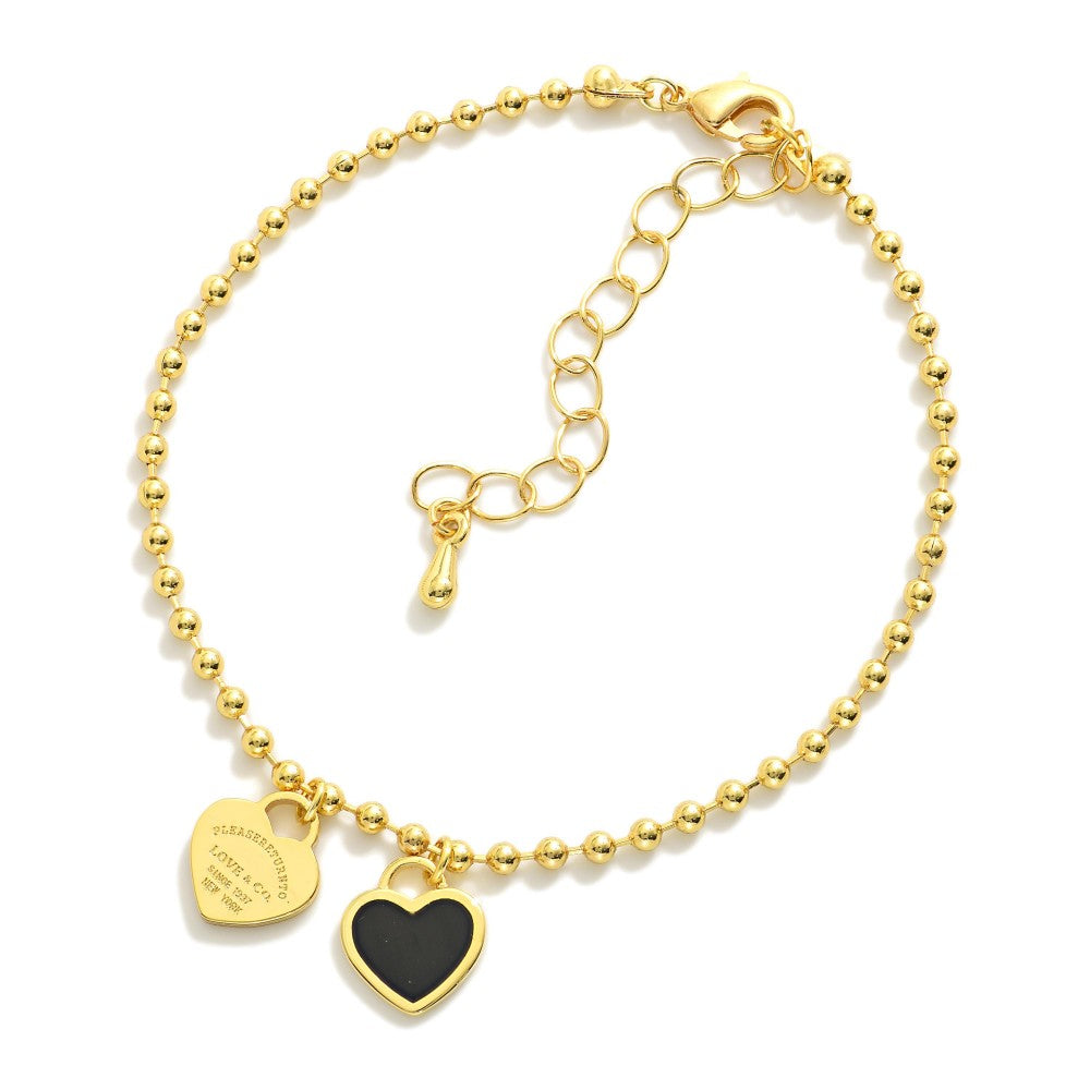 Gold Dipped “Heart Charm” Bracelet