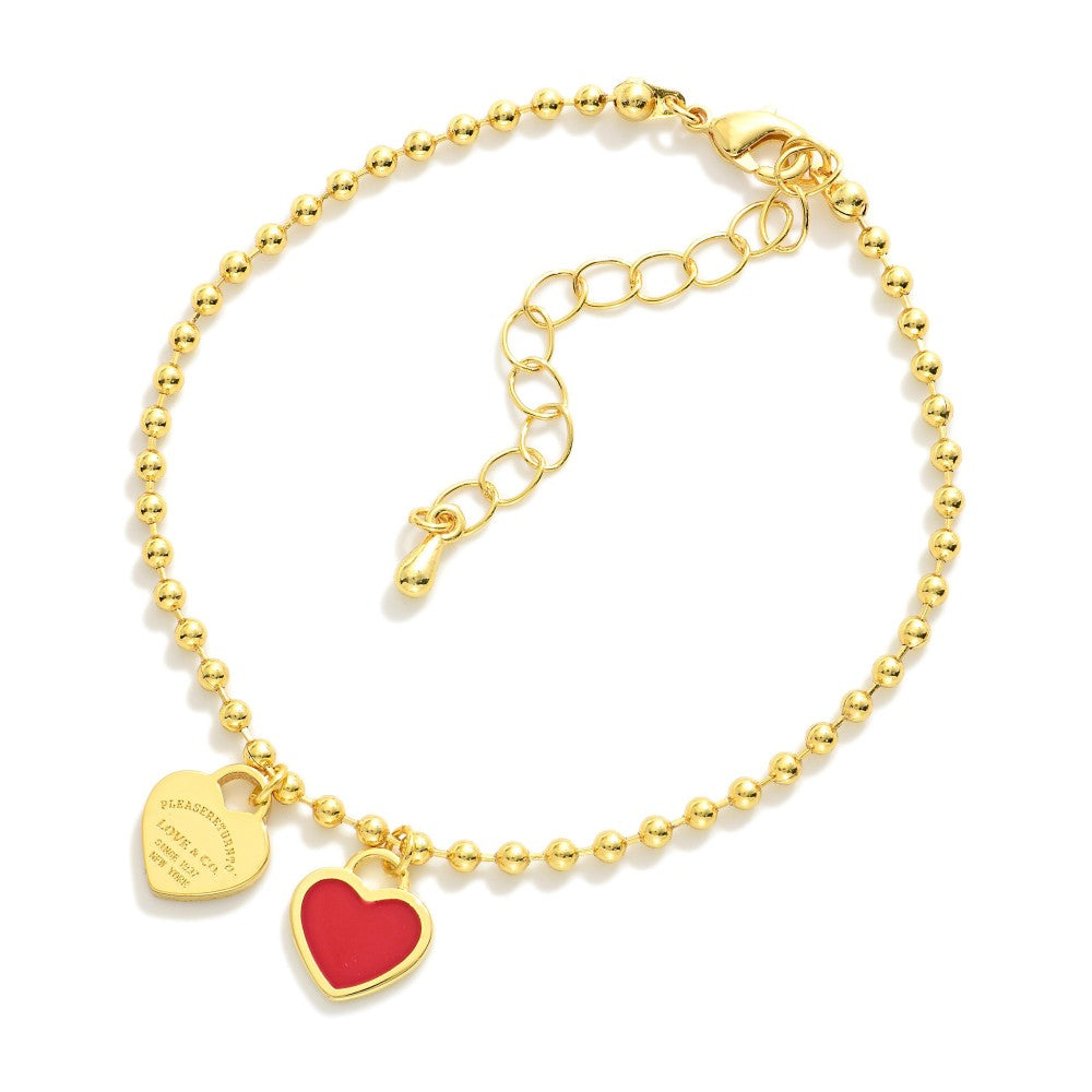 Gold Dipped “Heart Charm” Bracelet