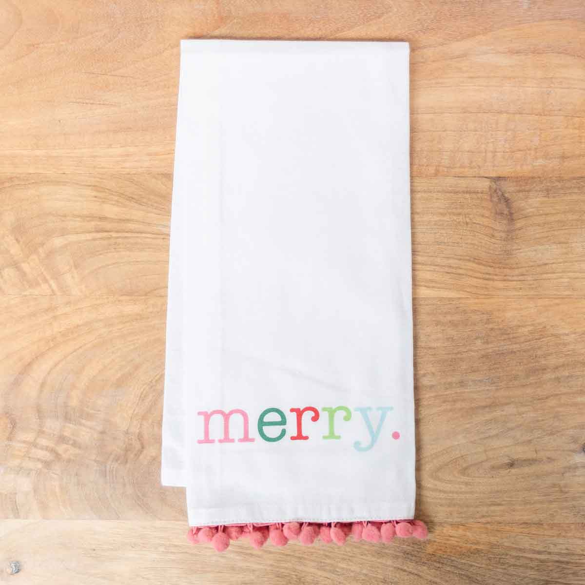Merry Poms Hand Towel