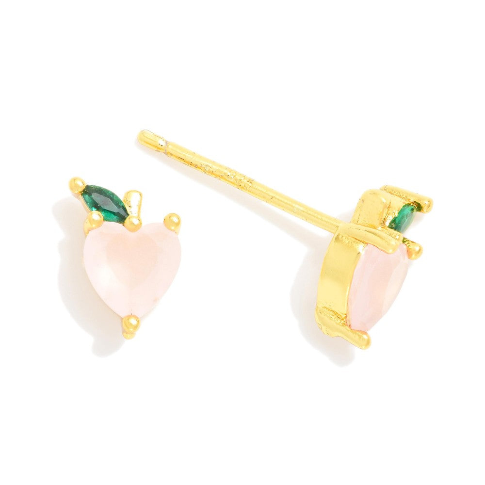 Peach Rhinestone Earrings