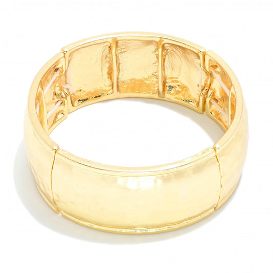 Hammered Gold Stretch Bracelet