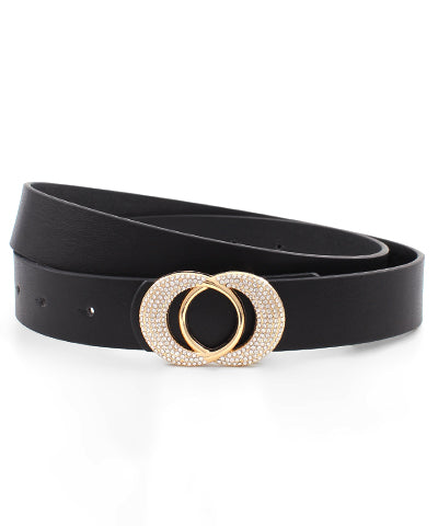 Paved Crystal Double Circle Belt