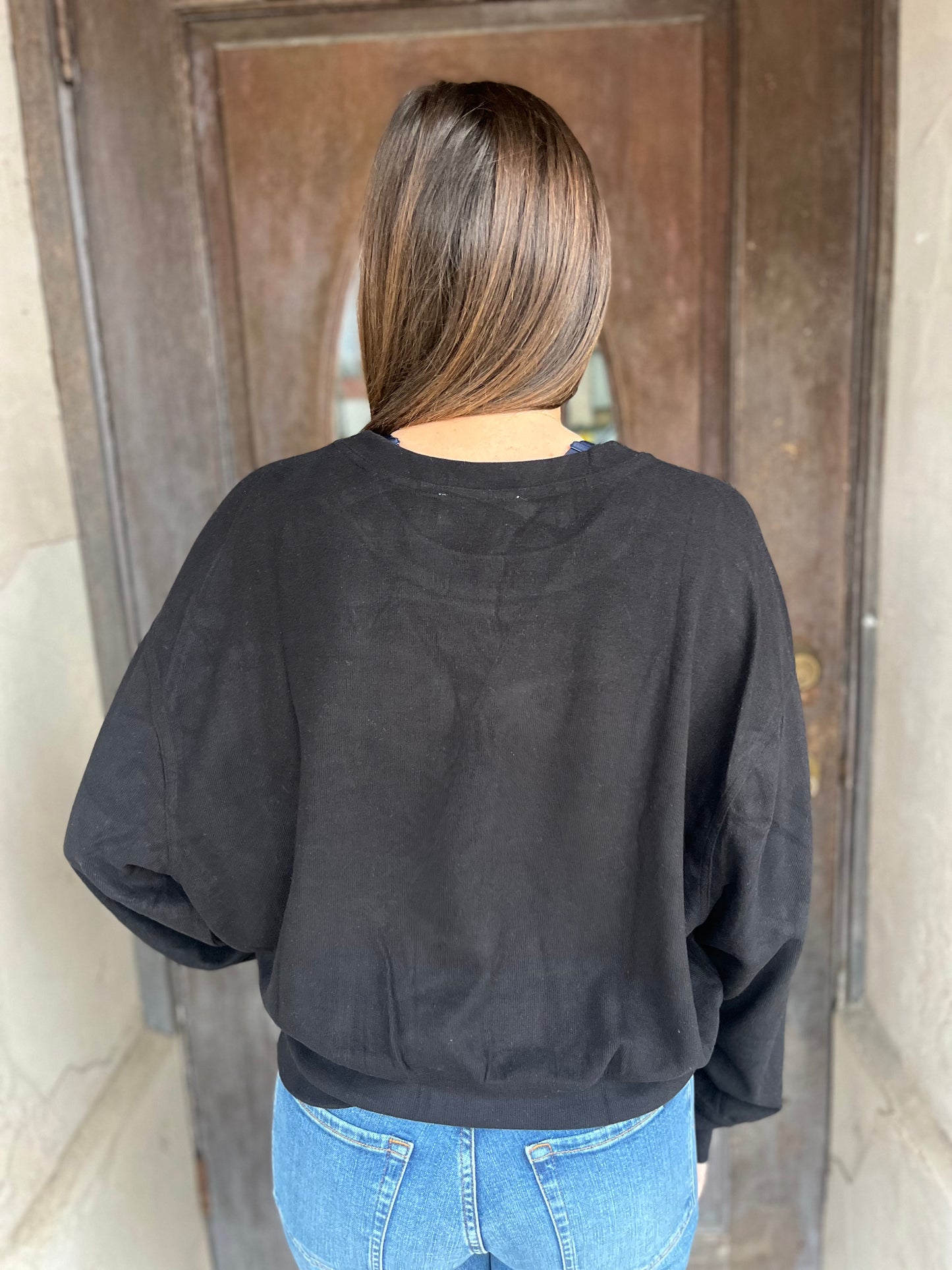 Soft Ribbed Relaxed Fit Sweatshirt