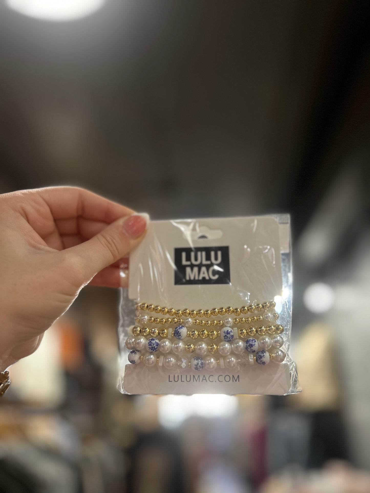 Lulu Mac Blue & Pearl Bracelet Set