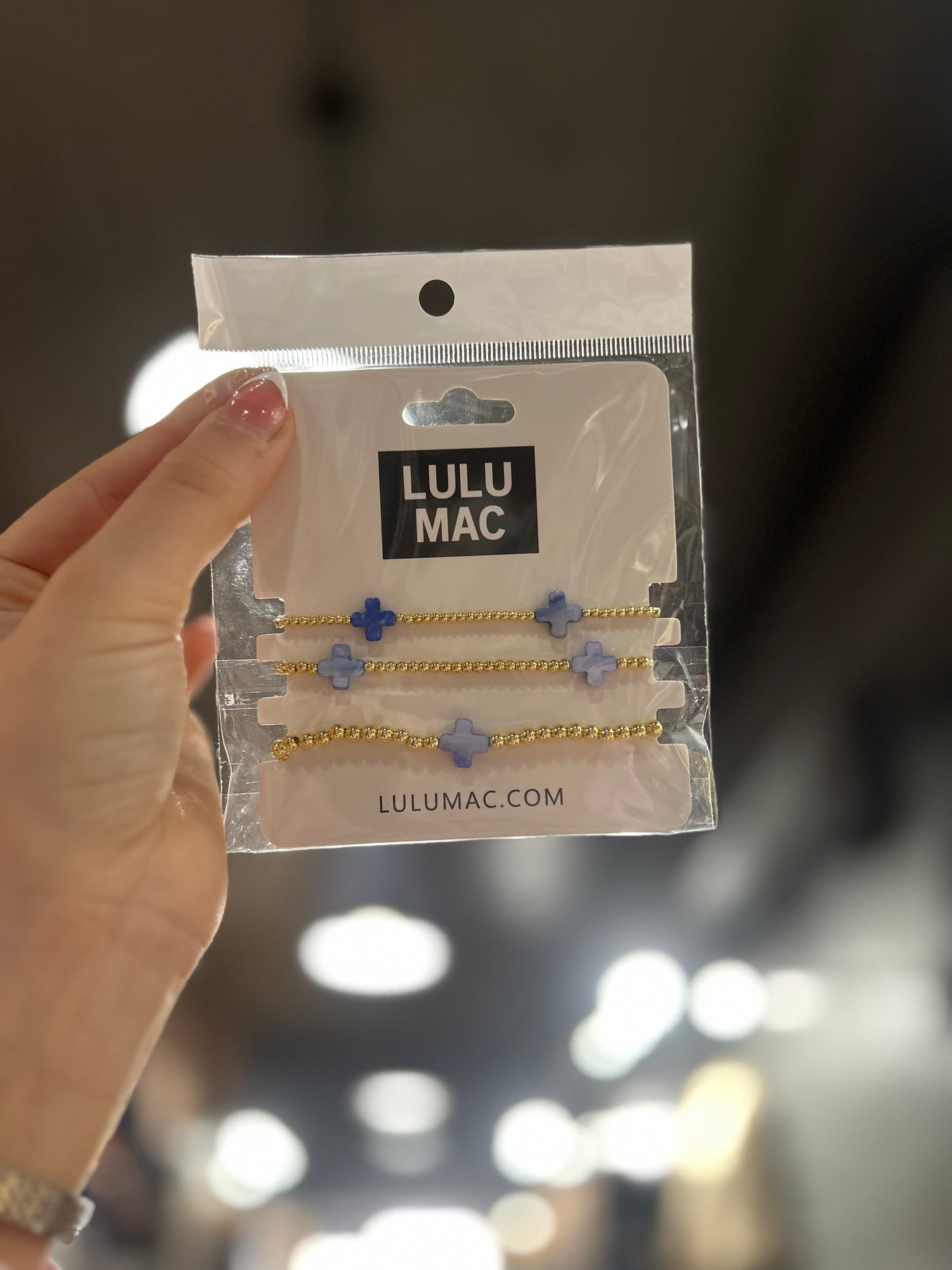 Lulu Mac Blue Cross Bracelet Set
