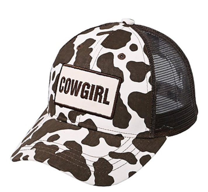 Cow Print Cowgirl Hat