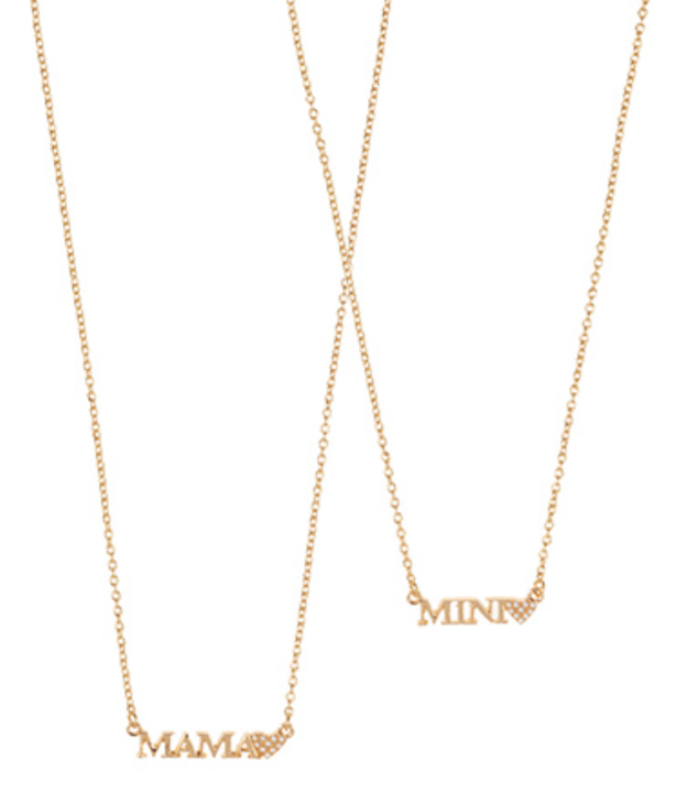 Gold Mama & Mini Necklace Set