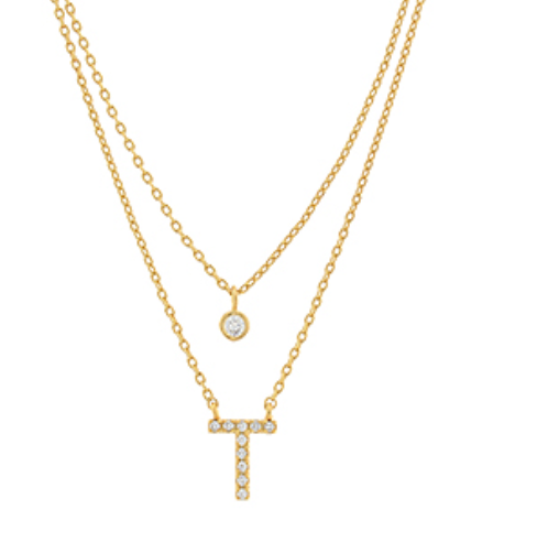 Double Chain Initial Necklace