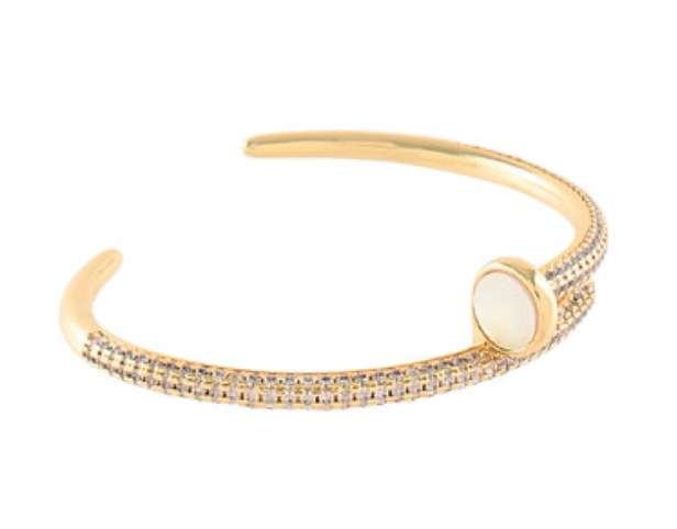 Pave CZ Nail Cuff Bracelet