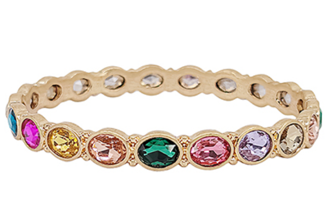 Multi Glass Bangle Bracelet