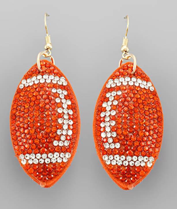 Crystal Football Earrings
