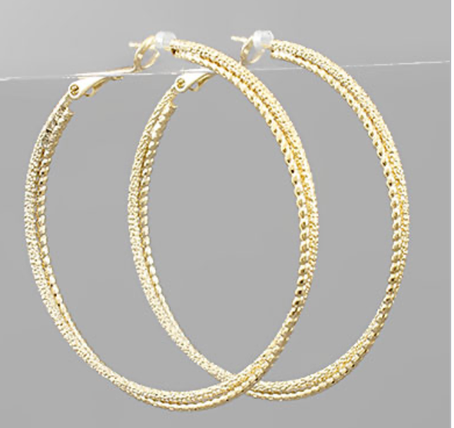 50mm Gold Double Hoops