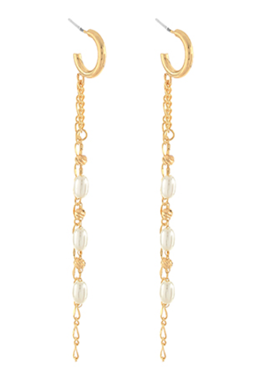 Rice Pearl Link Earrings