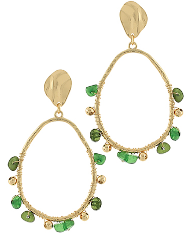 Olive Oval Station Earrings