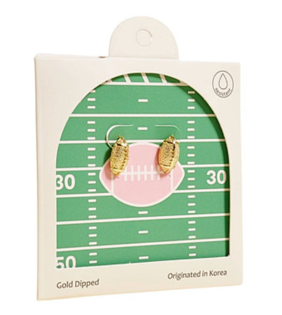 Gold Football Stud Earrings