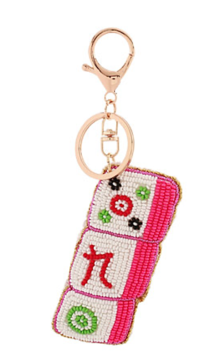 Mahjong Beaded Keychain