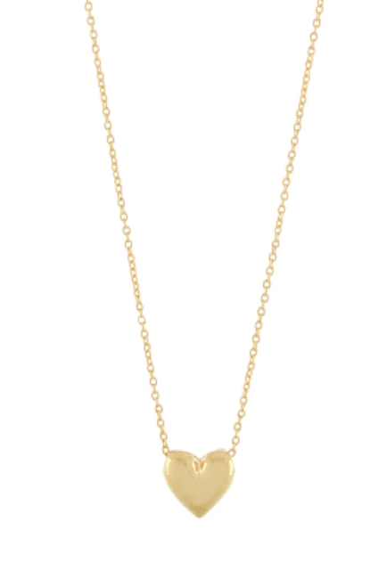 Gold Puffy Heart Necklace