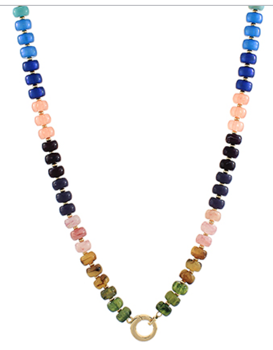 Marble Bead & Ring Necklace