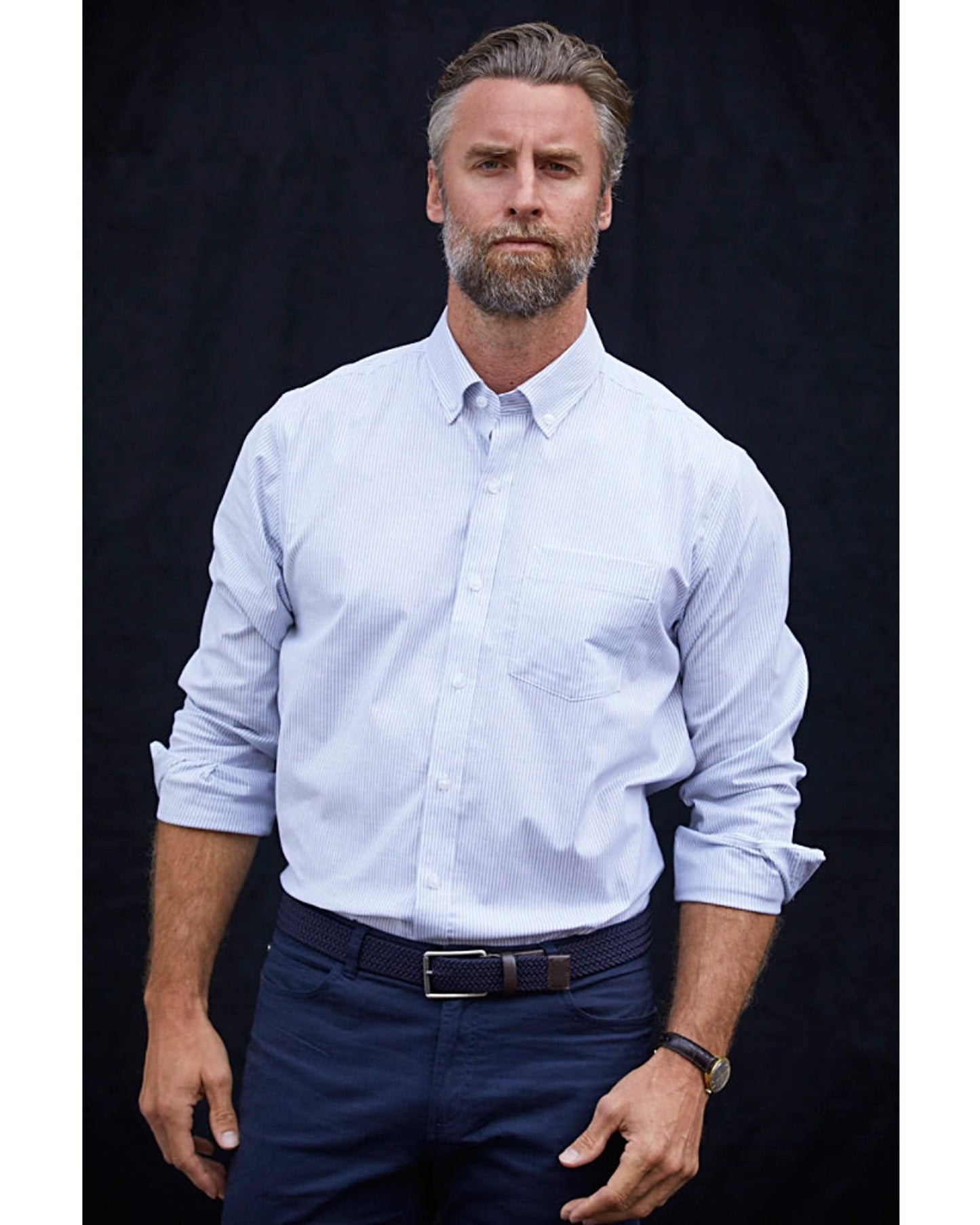 Oxford Striped French Blue Dress Shirt