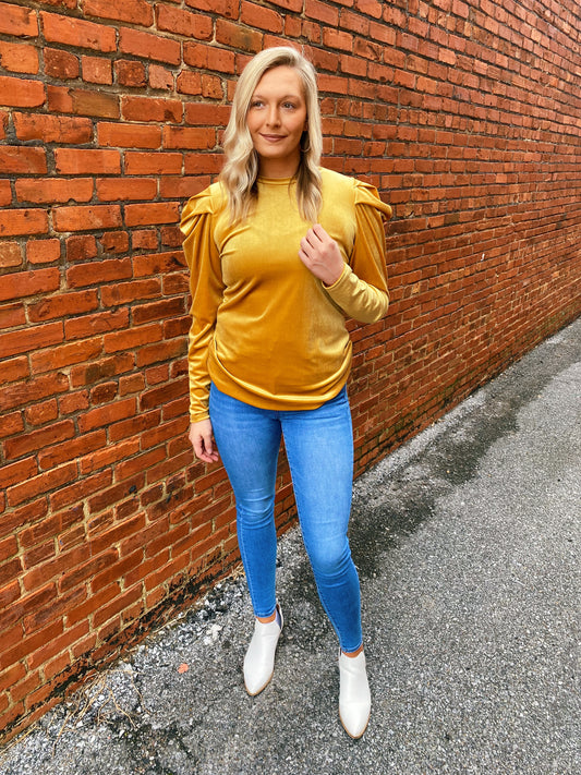 Plus-Velvet Long Sleeve Top