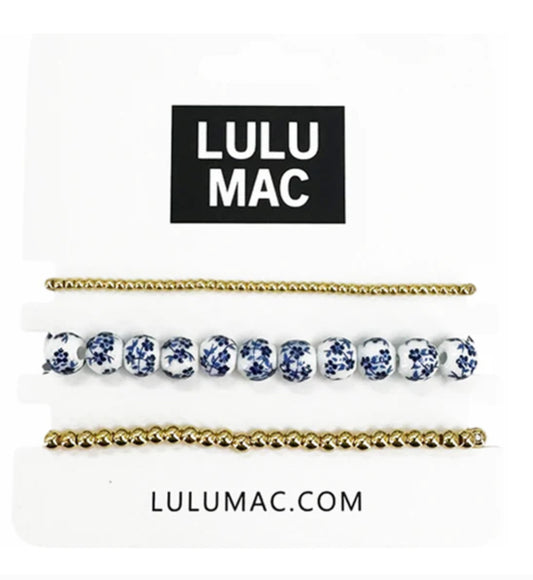 Set of Three Gold and Ceramic Bracelet