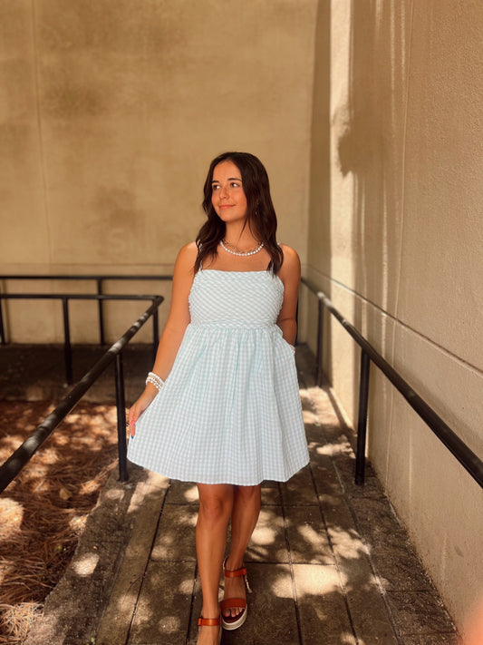Fit and Flare Fitted Shirred Bodice Dress