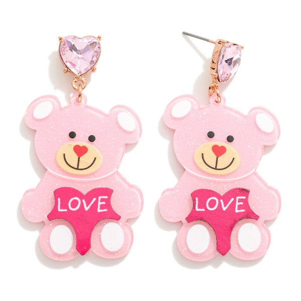 Valentines Teddy Bear Earrings